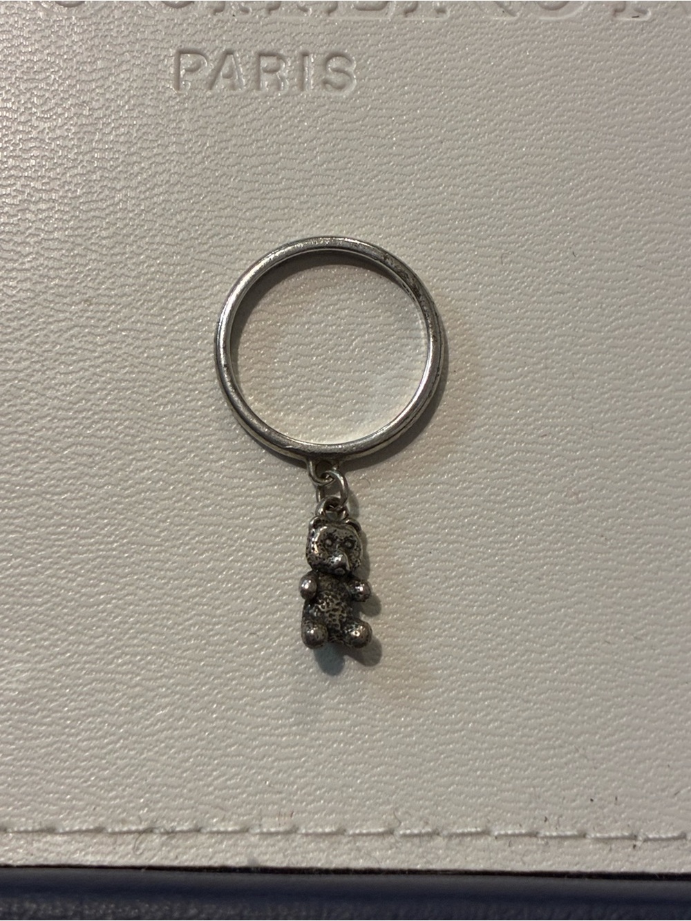 James Avery sterling silver teddy bear dangle ring